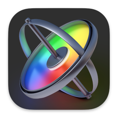 A transparent render of the Apple Motion app