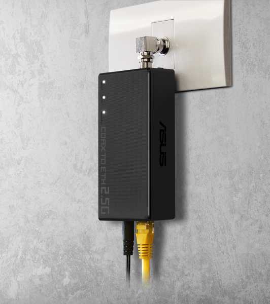 Asus MoCa 2.5Gbps adapter plugged in