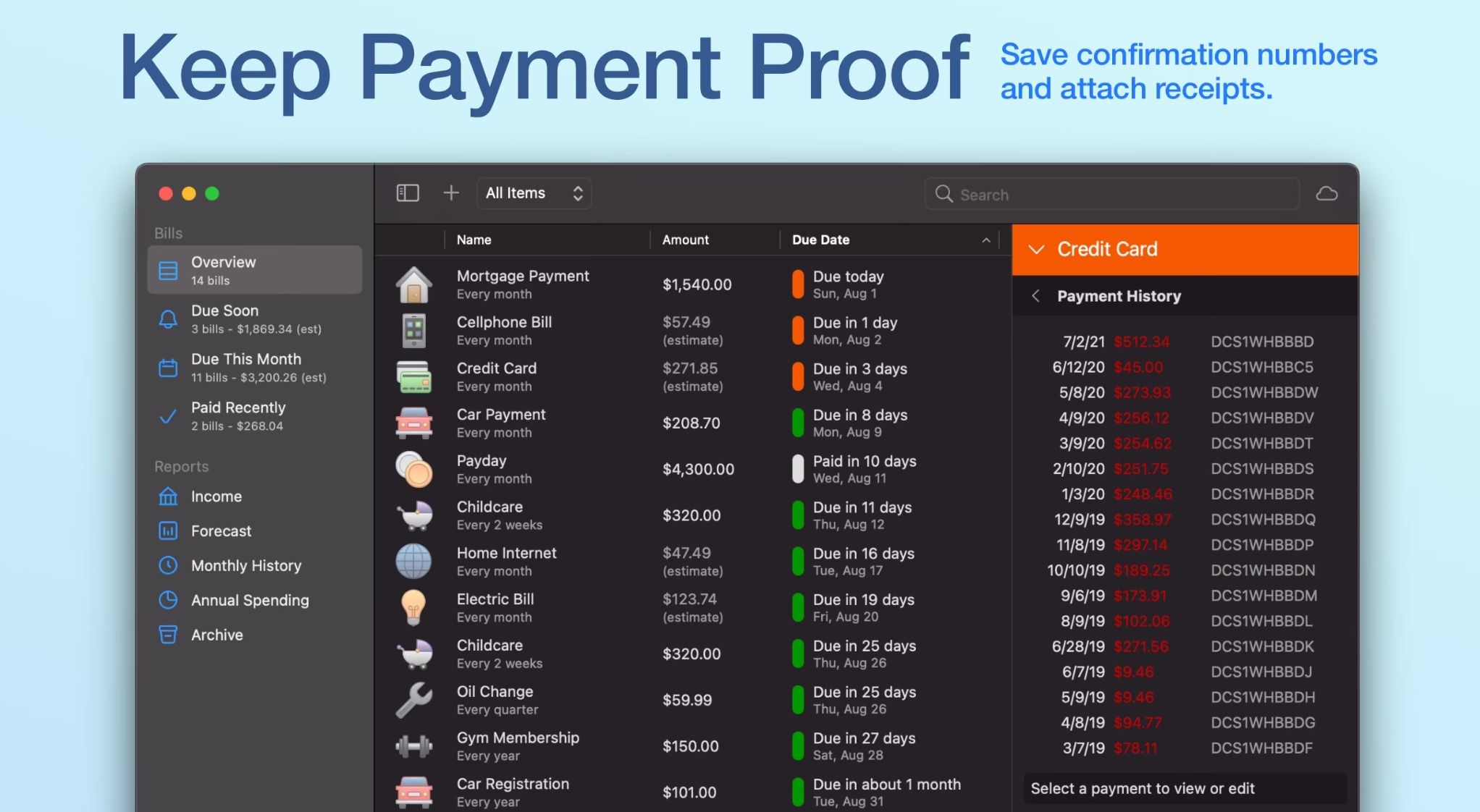 A screenshot showing Chronicle payment proof