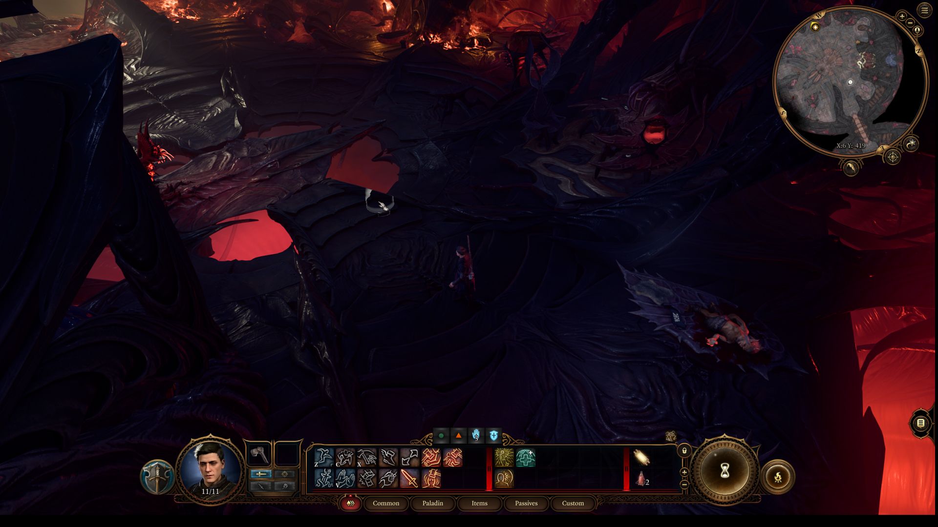 A screenshot of Baldur's gate 3 with Lossless Scaling enabled