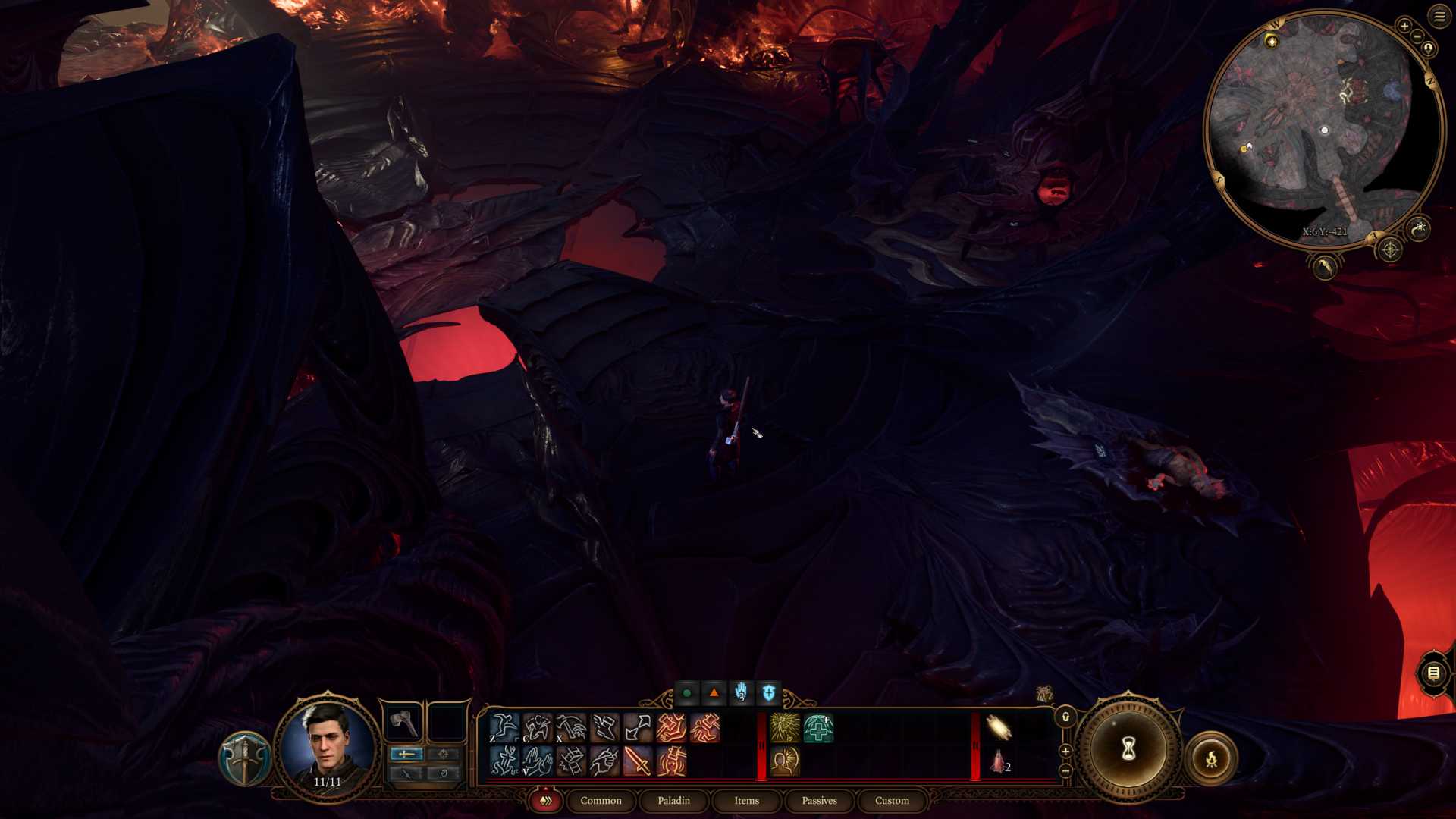 A screenshot of Baldur's gate 3 without Lossless Scaling enabled