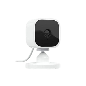 An image showing a Blink Mini security camera in white color.