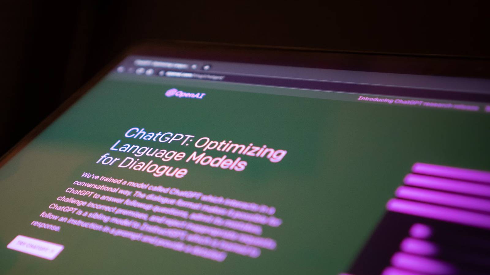An image showing the ChatGPT homepage.