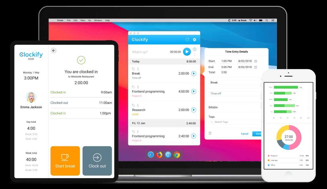 A screenshot showing Clockify Cross-platform apps