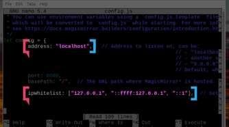 config.js file before setting up to be a server