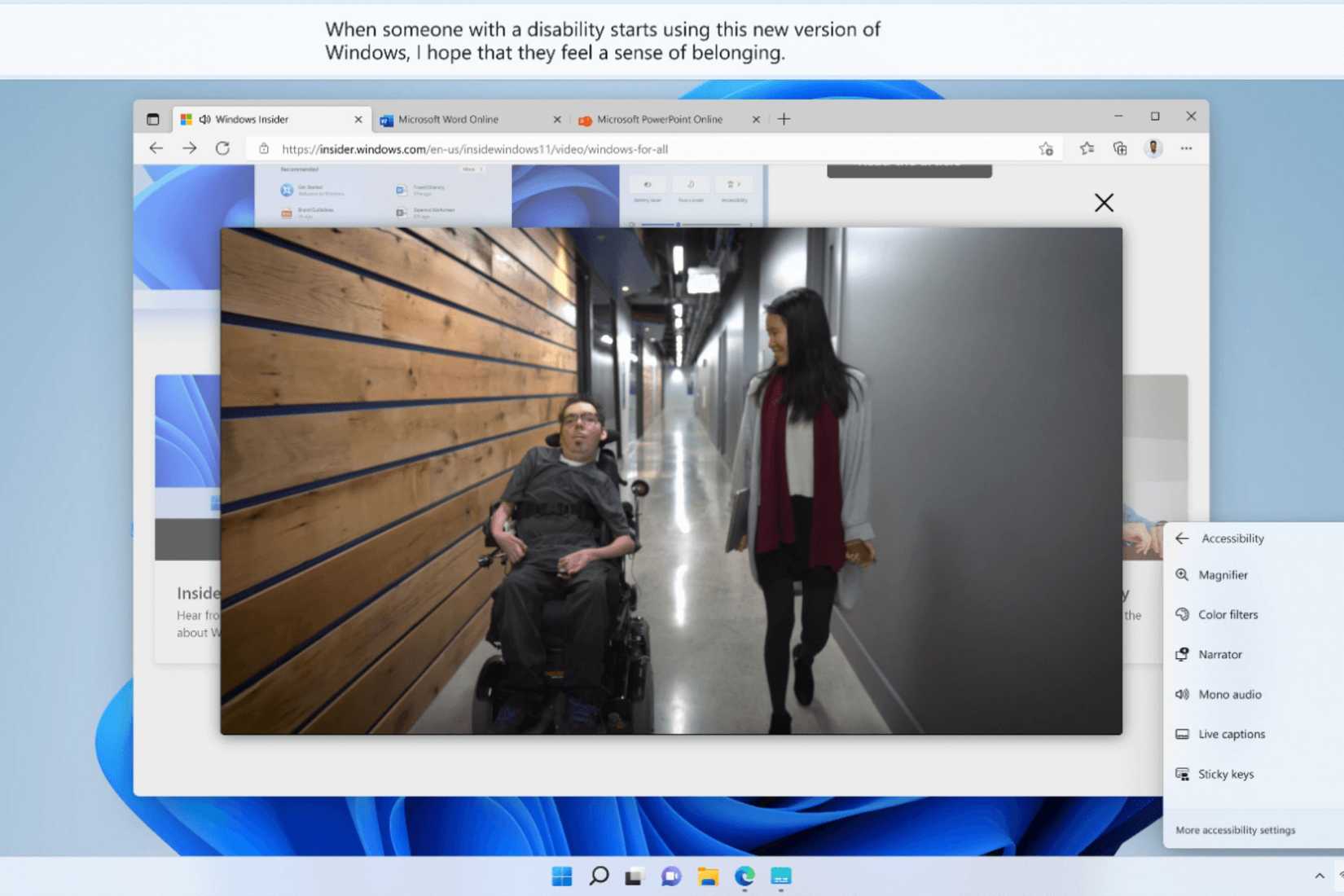 Windows 11 screenshot that shows the Live Captions feature
