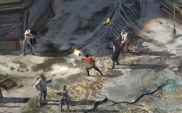 Promotional screenshots from Disco Elysium.