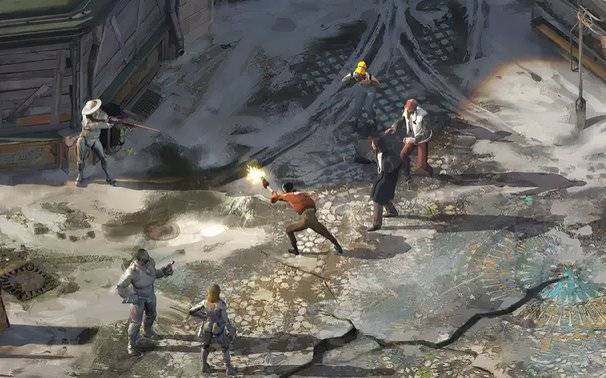 Promotional screenshots from Disco Elysium.