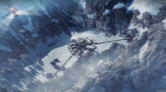 A promotional screenshot for the Frostpunk game.
