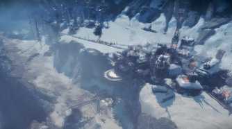 A promotional screenshot for the Frostpunk game.