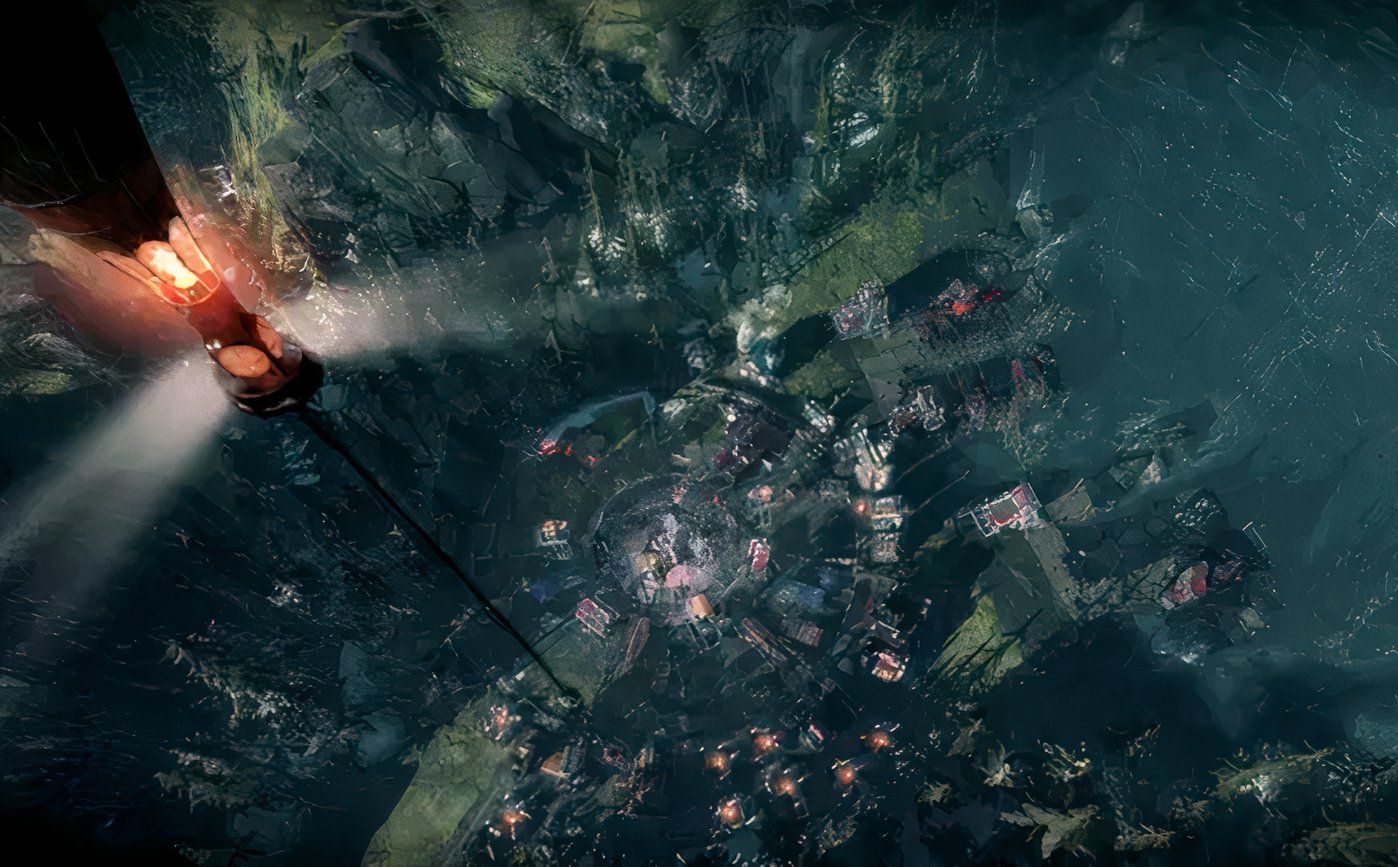 A promotional screenshot for the Frostpunk game.