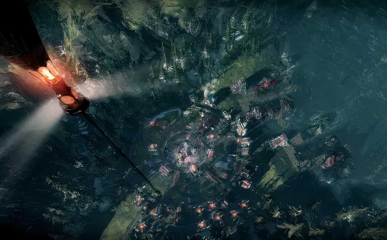 A promotional screenshot for the Frostpunk game.