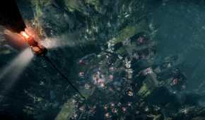 A promotional screenshot for the Frostpunk game.