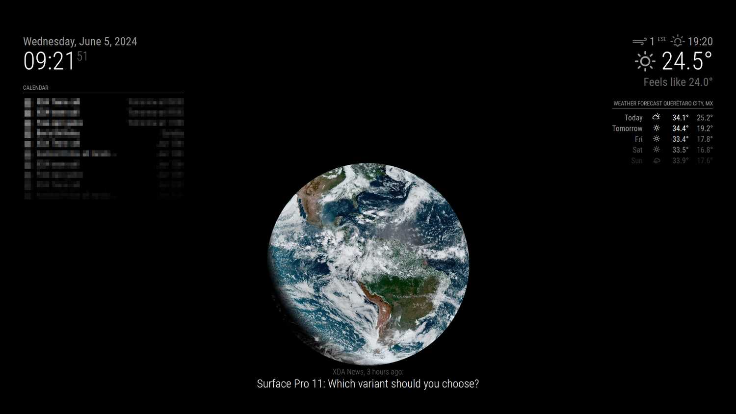 Magic Mirror globe module