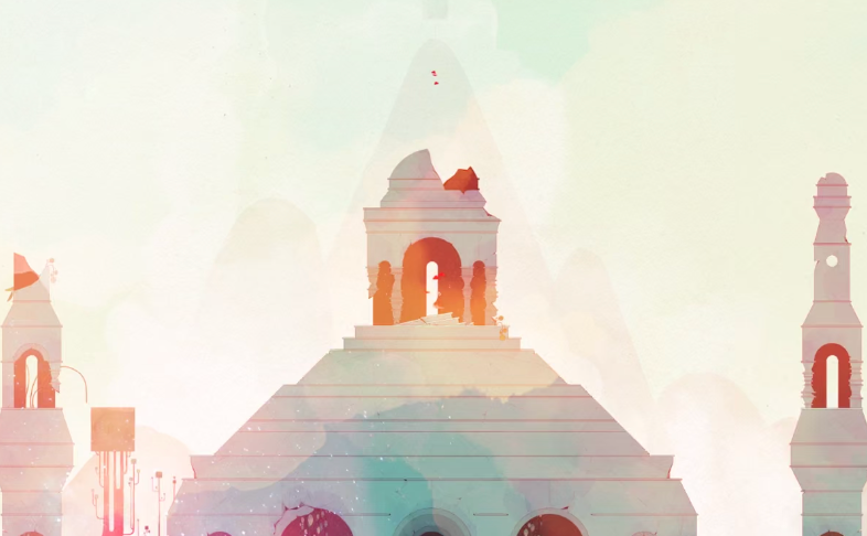 A promotional screenshot for Gris.