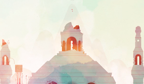 A promotional screenshot for Gris.