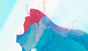 A promotional screenshot for Gris.