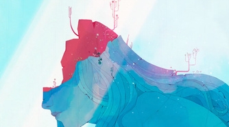 A promotional screenshot for Gris.