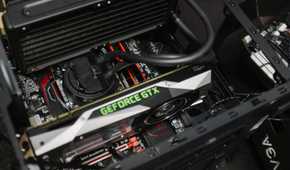 GTX 1070 founder's edition card installed in a PC