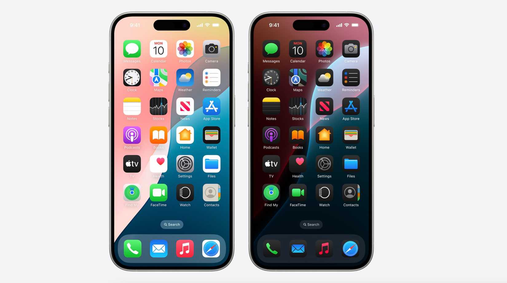 iOS 18 Dark Mode on the home screen with dark tinted icons
