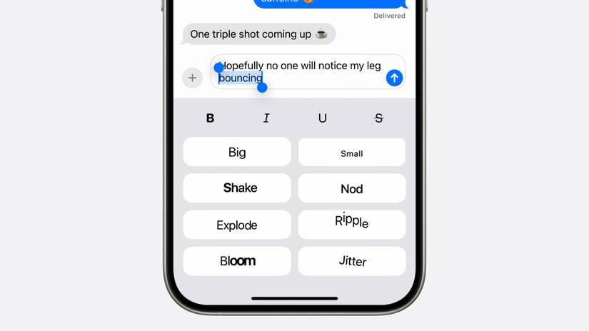 iOS 18 formatting Messages