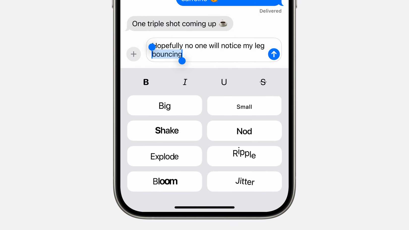 iOS 18 formatting Messages