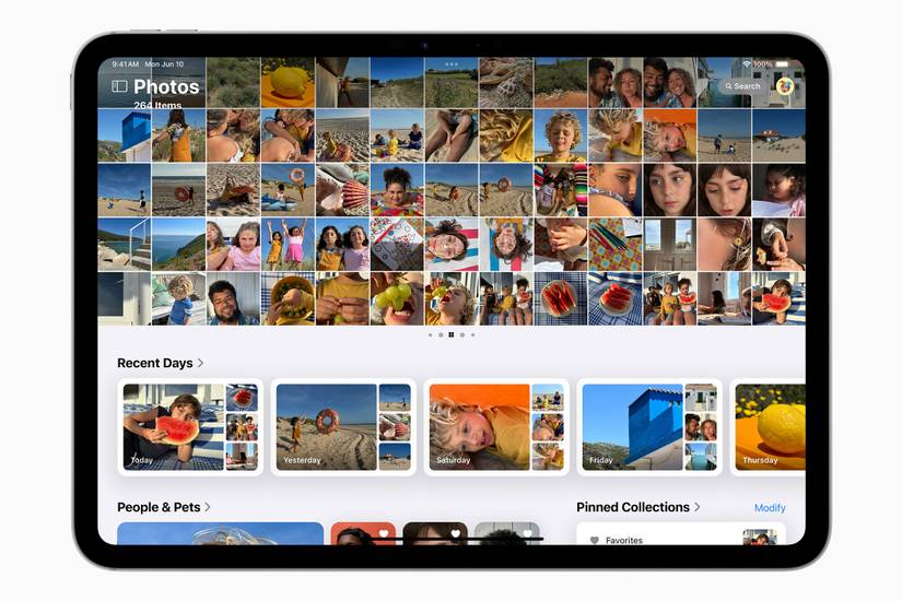 The newly refreshed Photos app on iPad via iPadOS 18