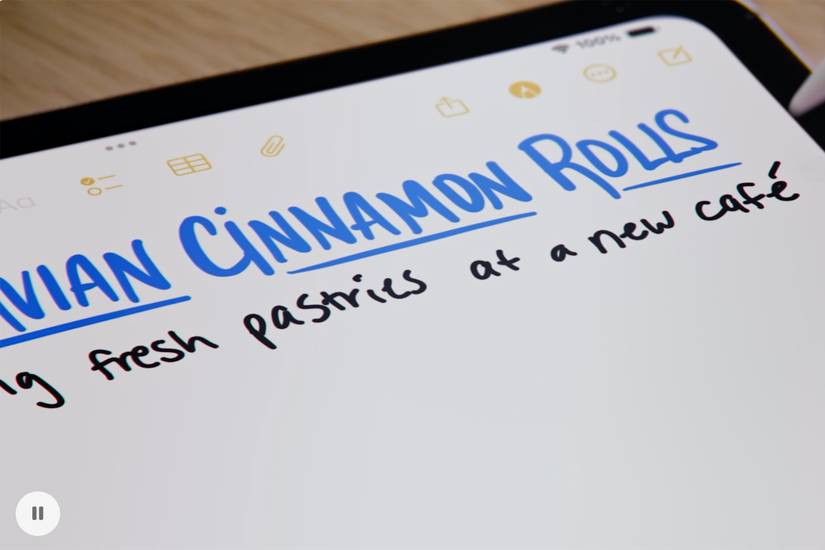 A Note being written on an iPad using the new Smart Script feature in iPadOS 18