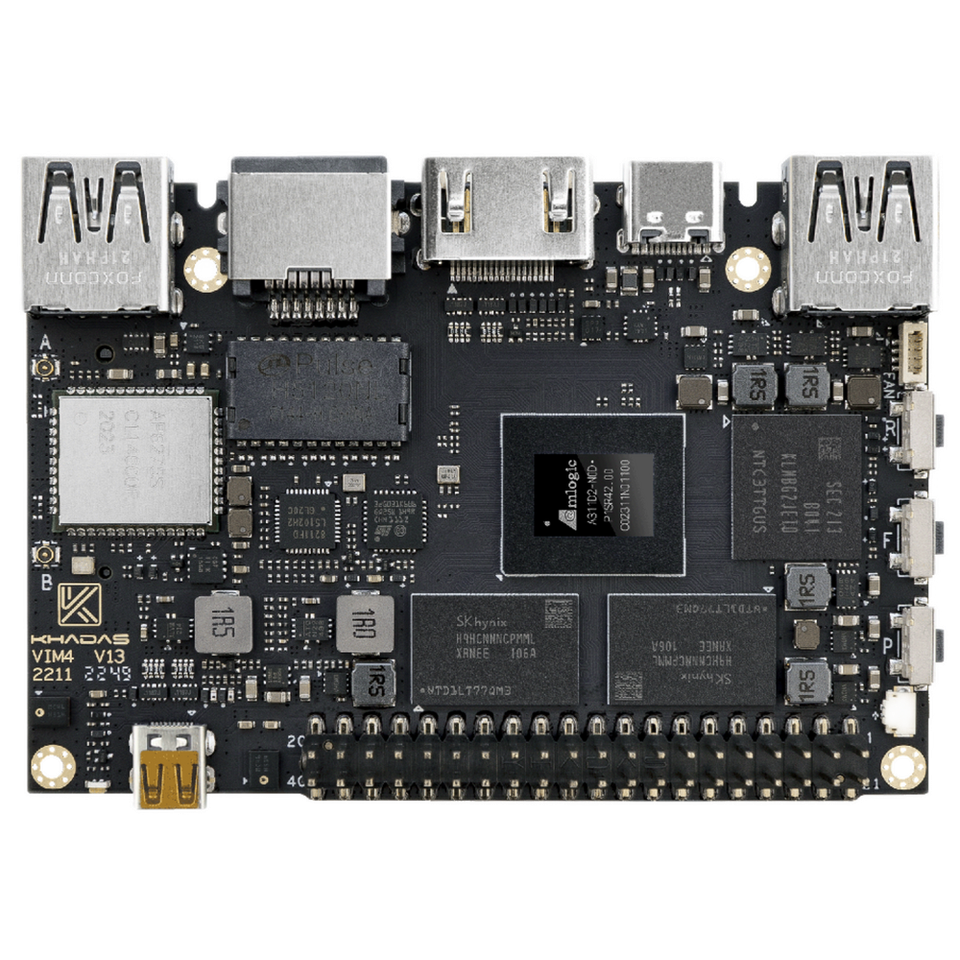 A transparent render of the Khadas VIM4
