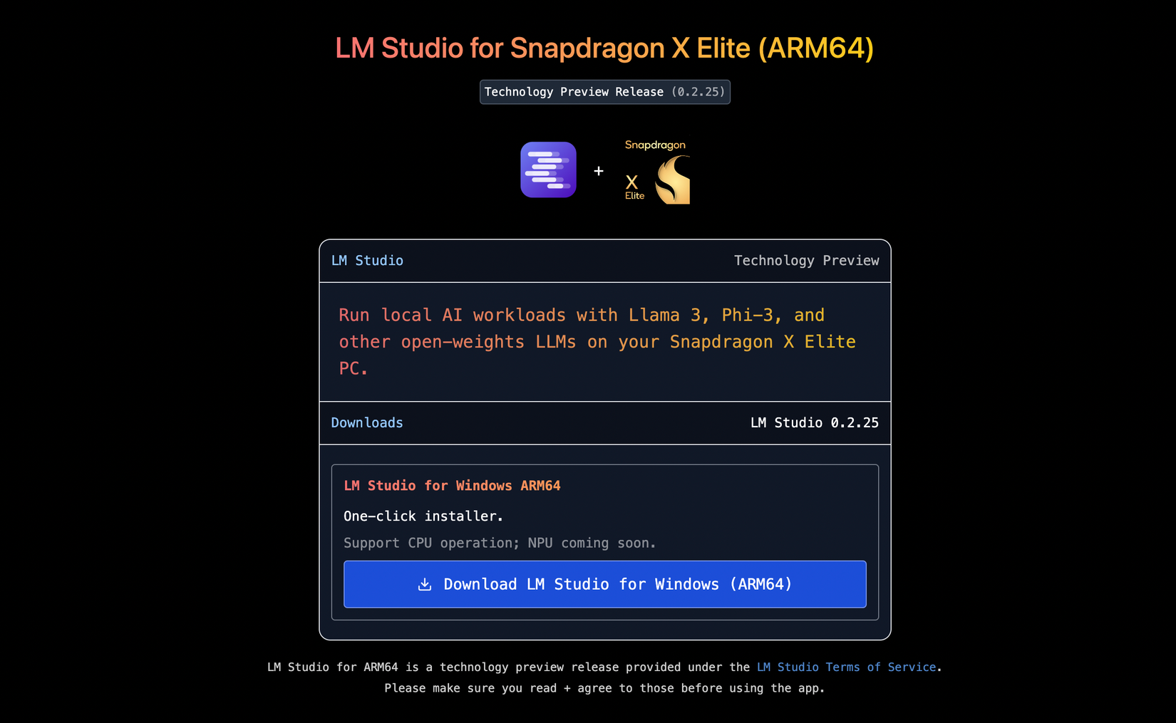 You can now run LLMs on your Snapdragon X Elite laptop with LM Studio