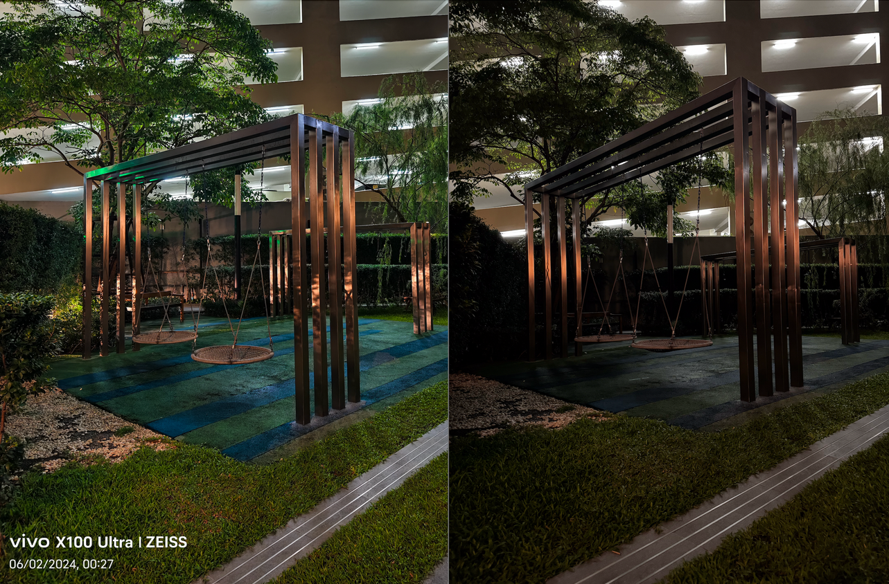 Main camera, Vivo X100 Ultra (left); iPhone 15 Pro Max (right)