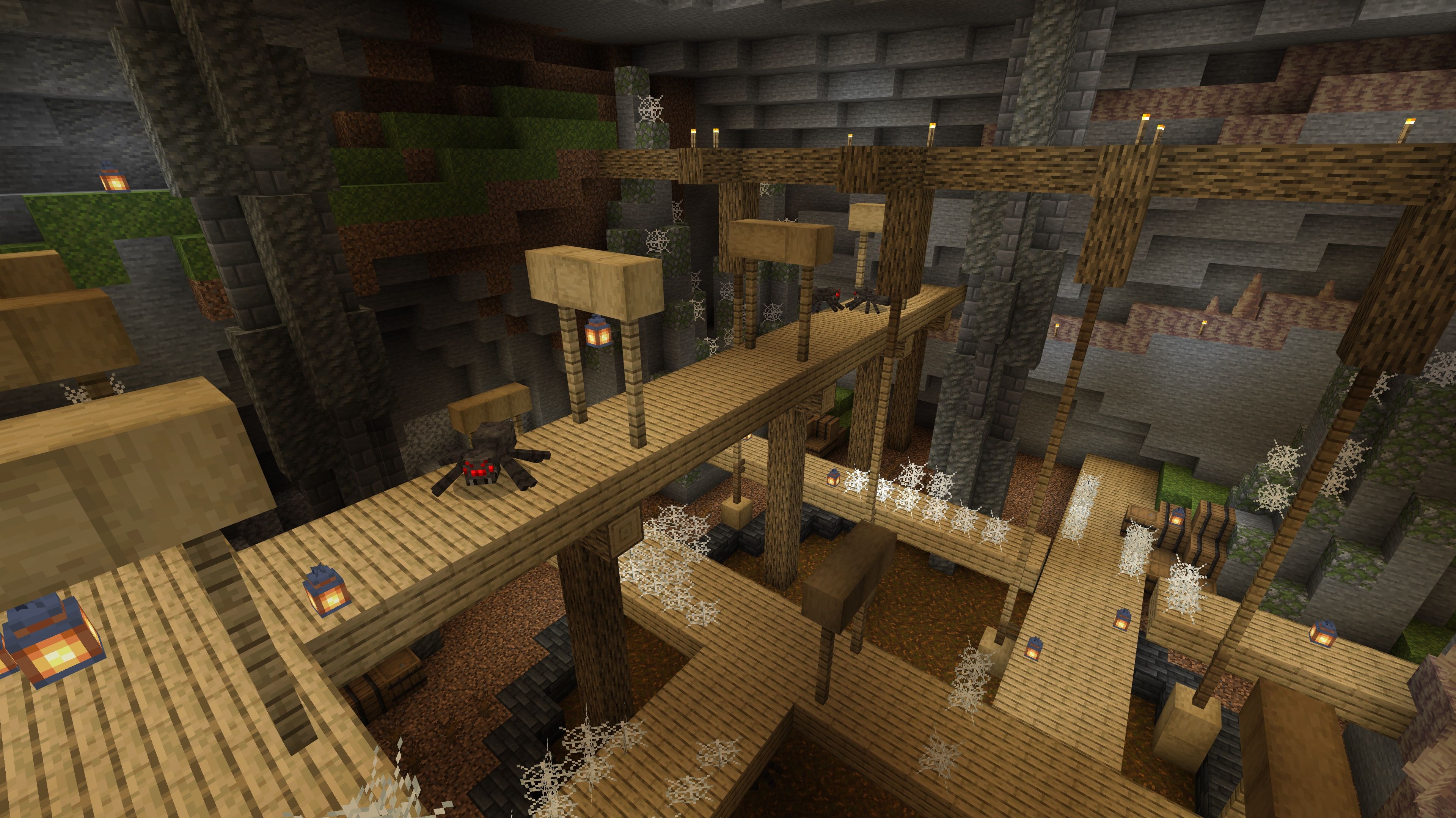A promotional screenshot of the Minecraft gameplay experience.