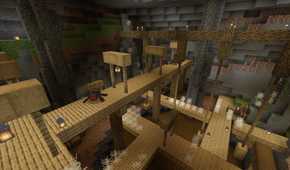 A promotional screenshot of the Minecraft gameplay experience.