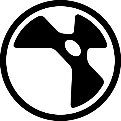 A transparent render of the Nuke logo