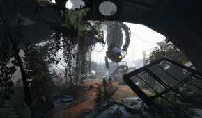 A promotional screenshot of the Portal 2 gameplay experience.