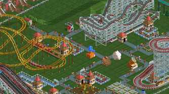 RollerCoaster Tycoon big park with several coasters