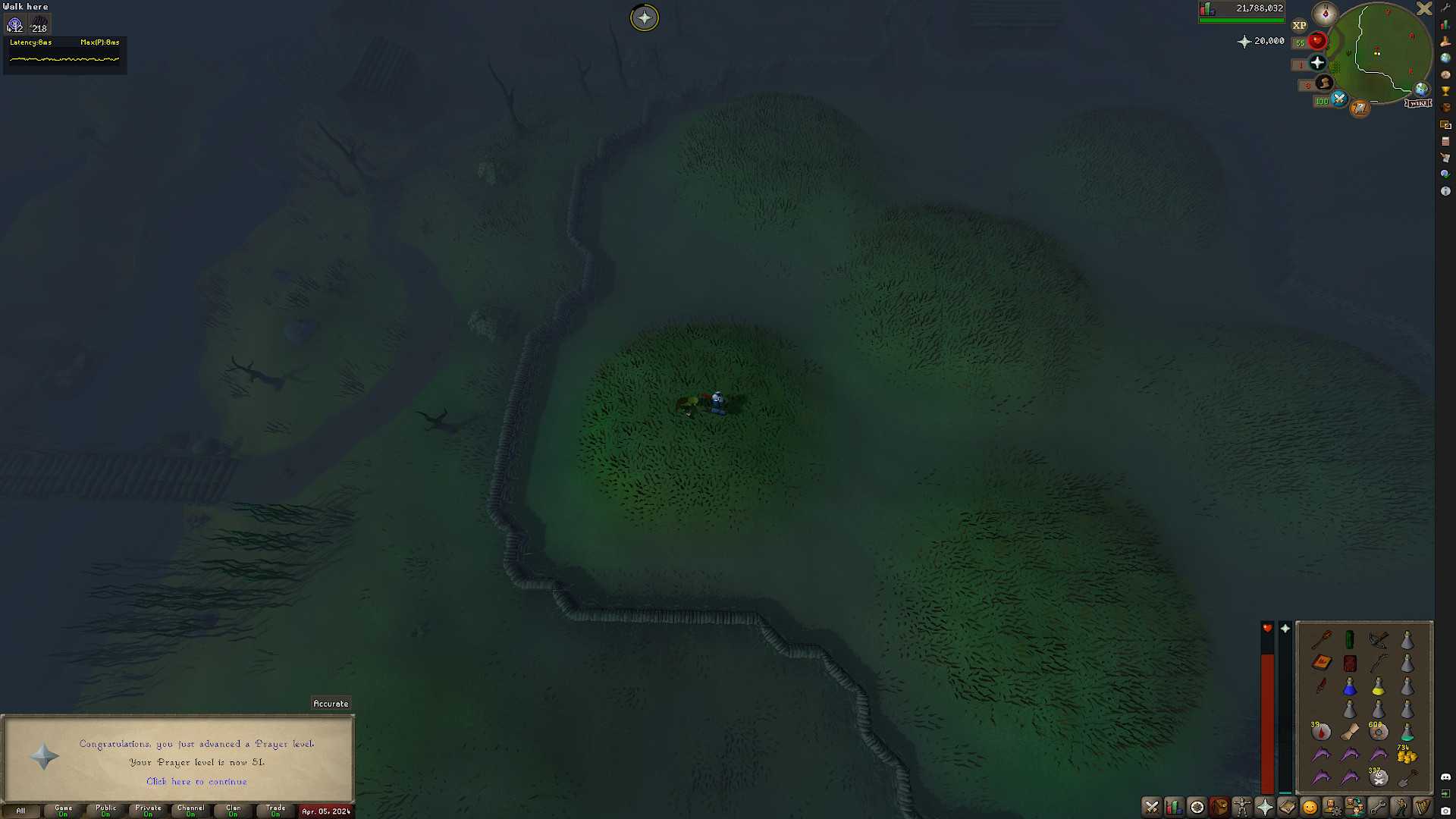 Gaining a prayer level in OSRS