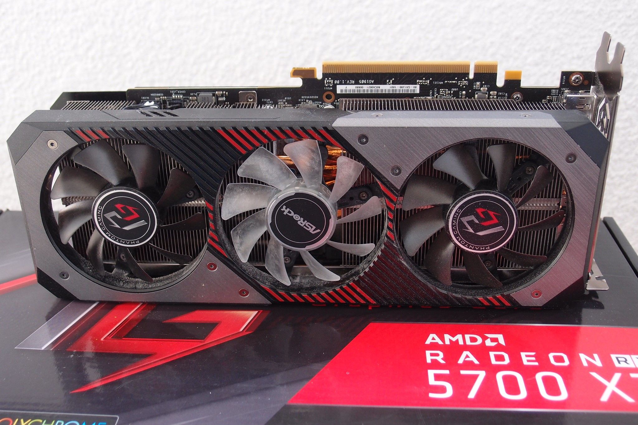 AMD RX 5700 XT graphics card with box
