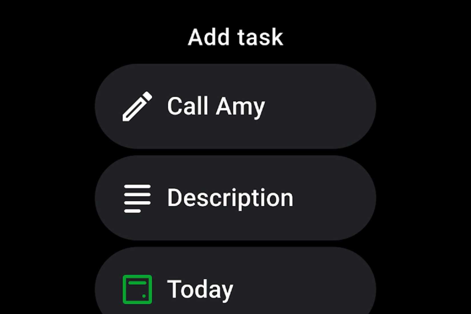 A screenshot showing the todoist WearOS app.