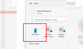 The My Phone share icon