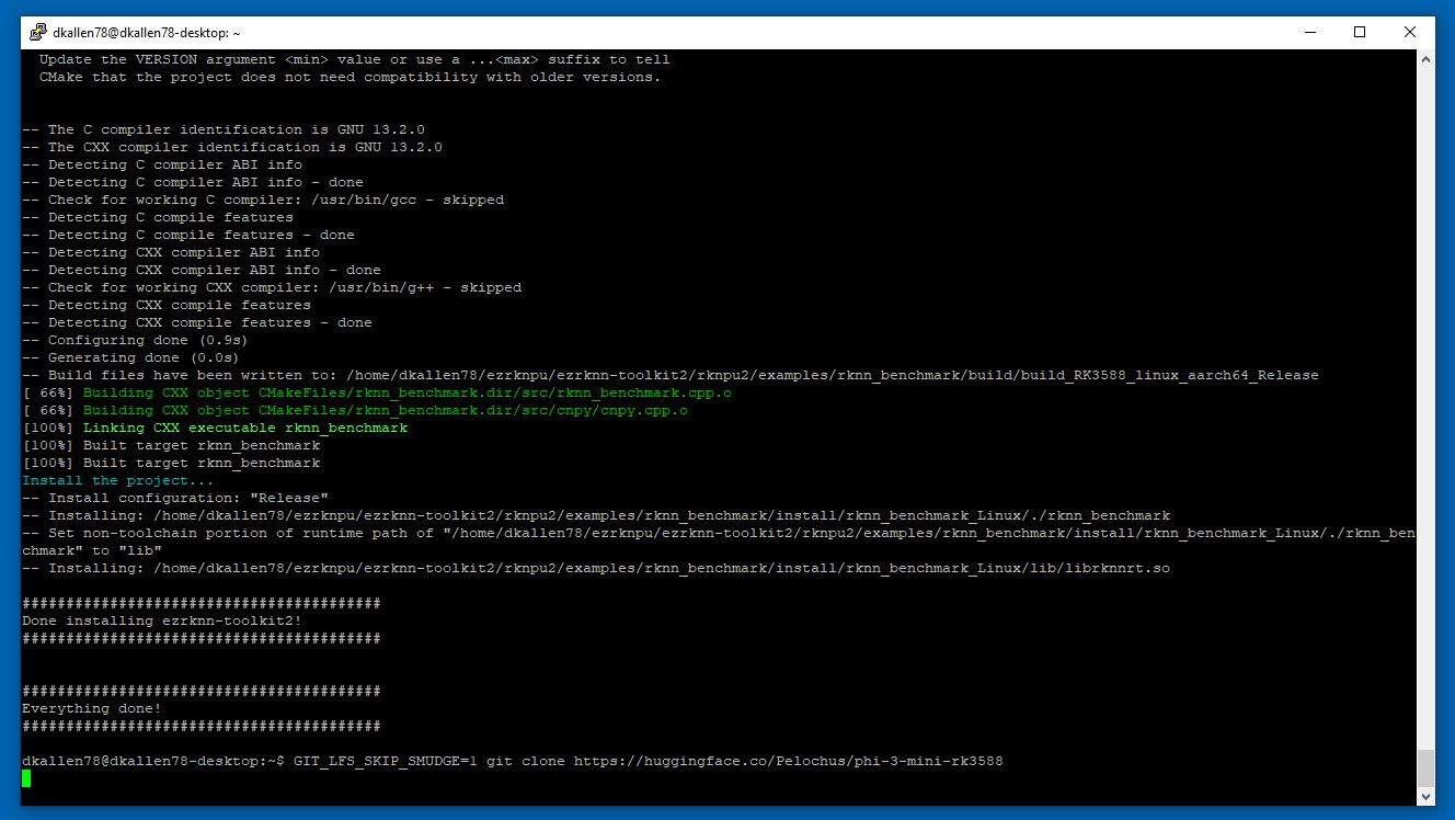 SSH terminal showing command to clone Phi-3 repo