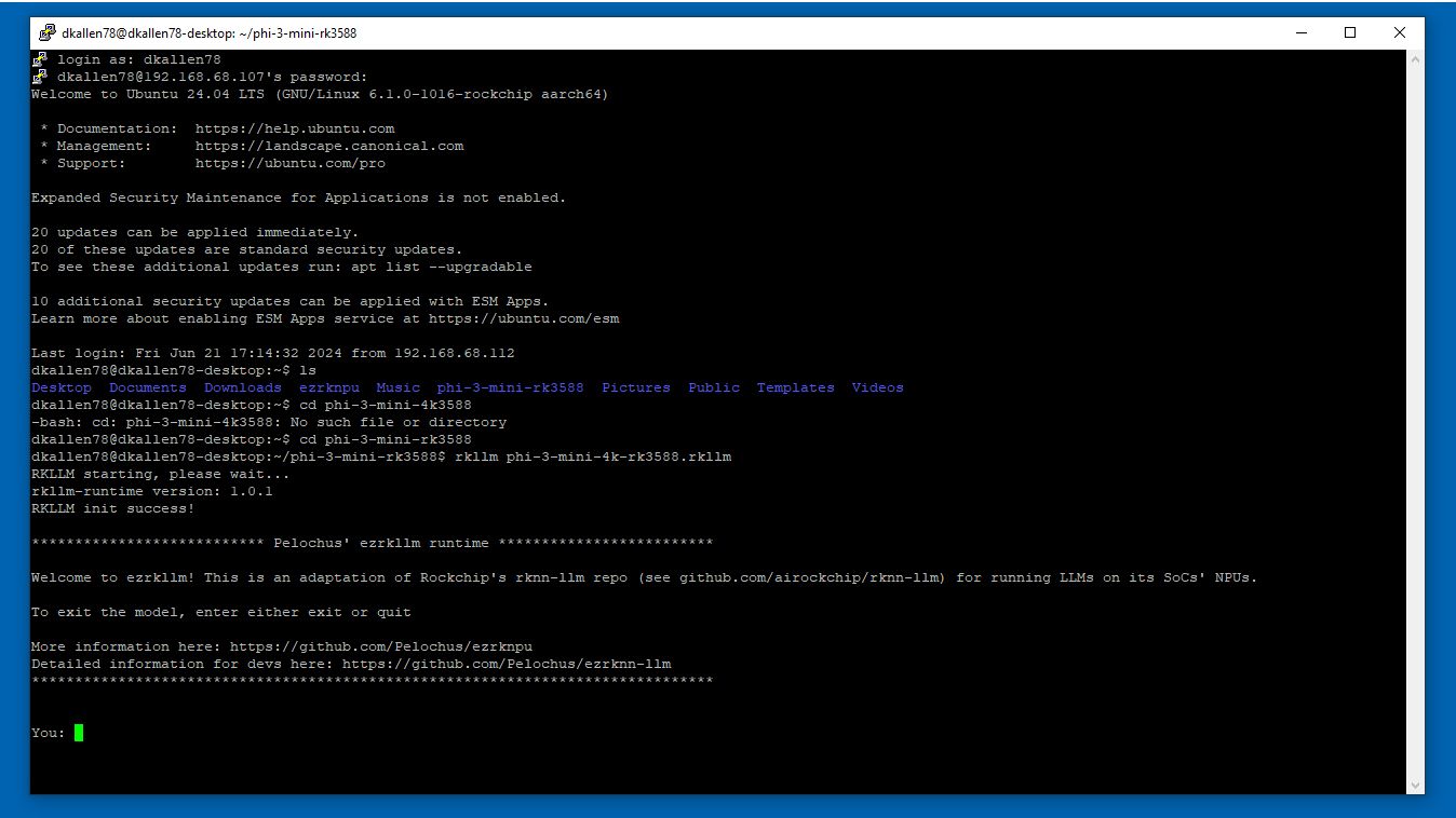 SSH terminal with Phi-3 start up