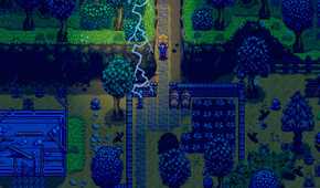 Promotional screenshots for Stardew Valley gameplay.