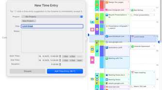 A screenshot showing Timing new entry