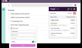 A screenshot showing toggle track tasks