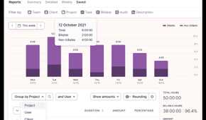 A screenshot showing toggle track reports