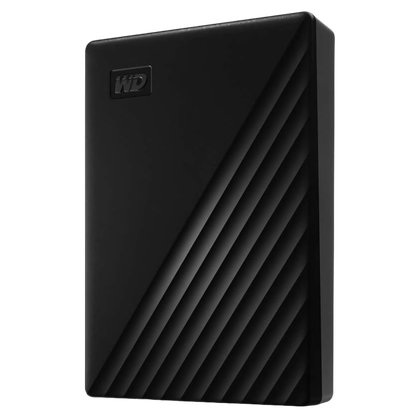render of western digital my passport external hard drive in black