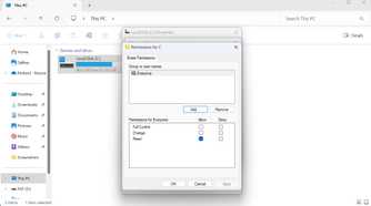 Windows 11 drive properties share permissions