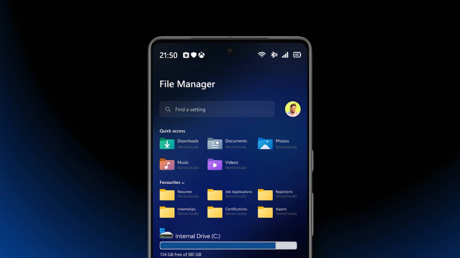 A mockup for Windows Phone