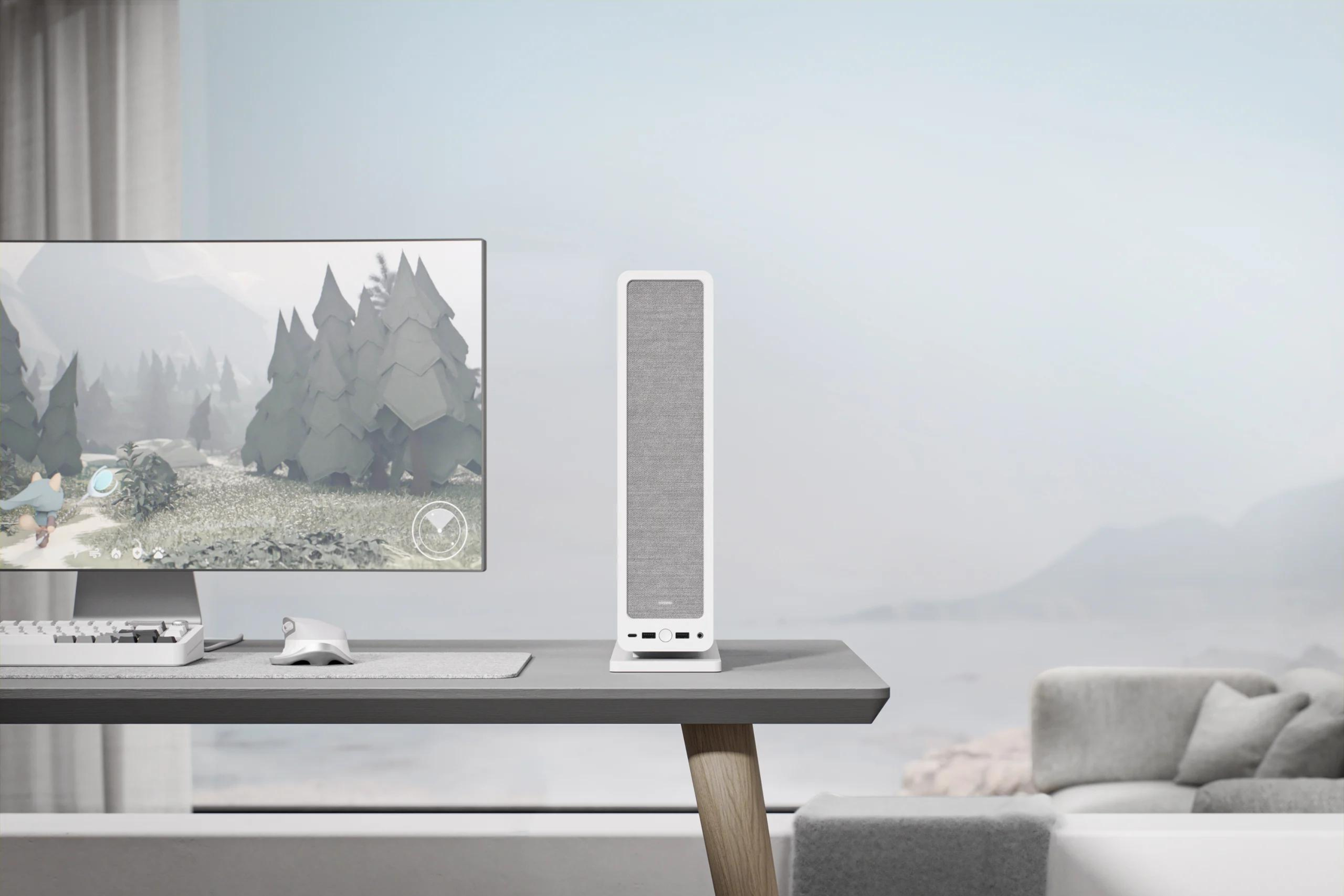 Fractal Design Ridge White PC case on table